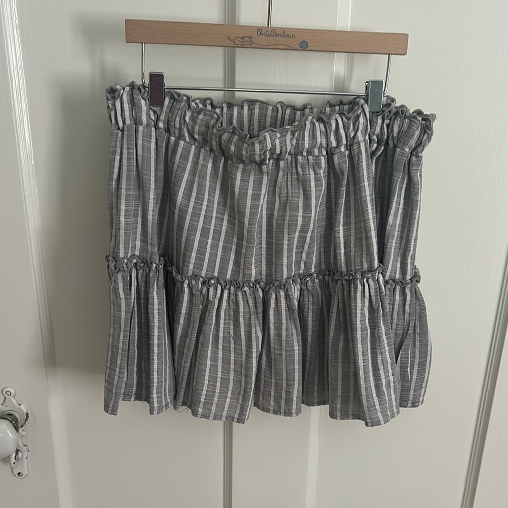 Eberjey Gray Striped Mini Skirt